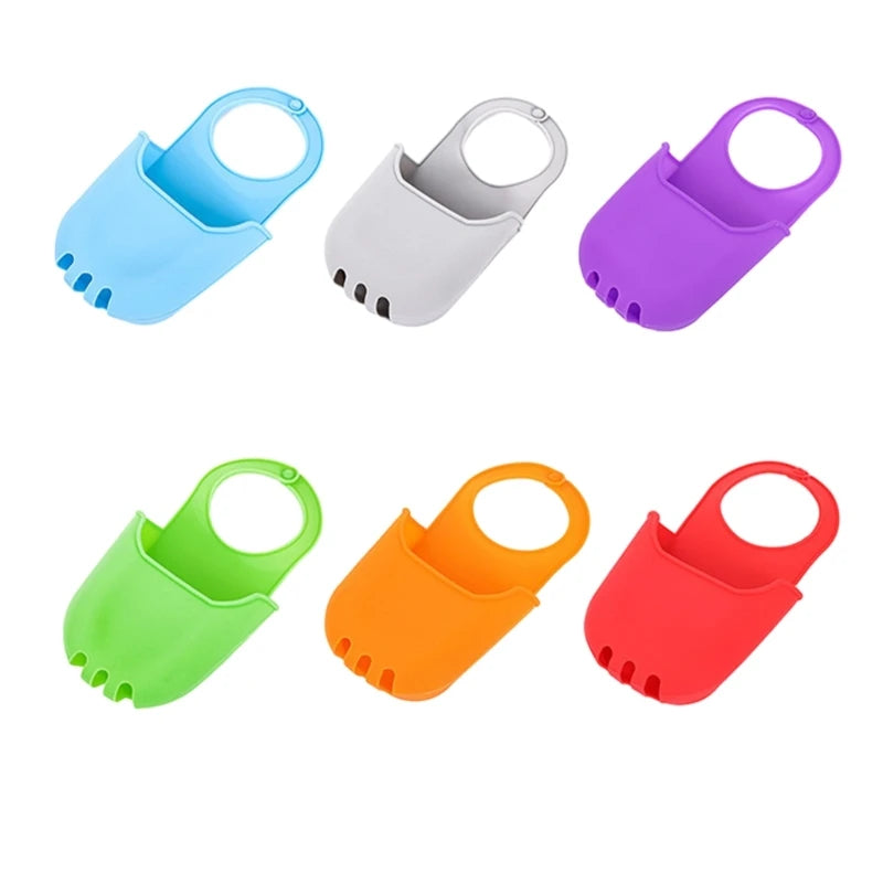 sabots bain silicone bleu gris violet vert orange rouge anneau suspension ergonomiques pratiques