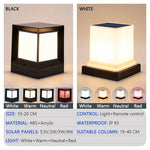 lampe solaire led moderne ip65 étanche télécommande noir blanc abs