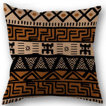 taies d'oreiller géométriques ethnique noir marron beige polyester non toxique respectueux environnement opaques maison