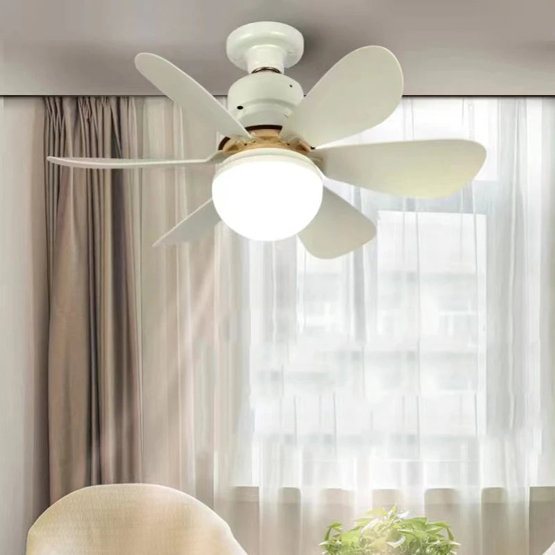 ventilateur moderne blanc lampe led intégrée fixation éclairage salon chambre coucher