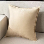 taies d'oreillers carrées velours moderne marron beige orange opaques non toxiques 100% polyester