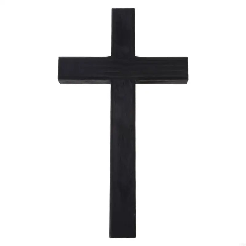 croix religieuse bois aspect rustique noir simple ornement mur decor église maison