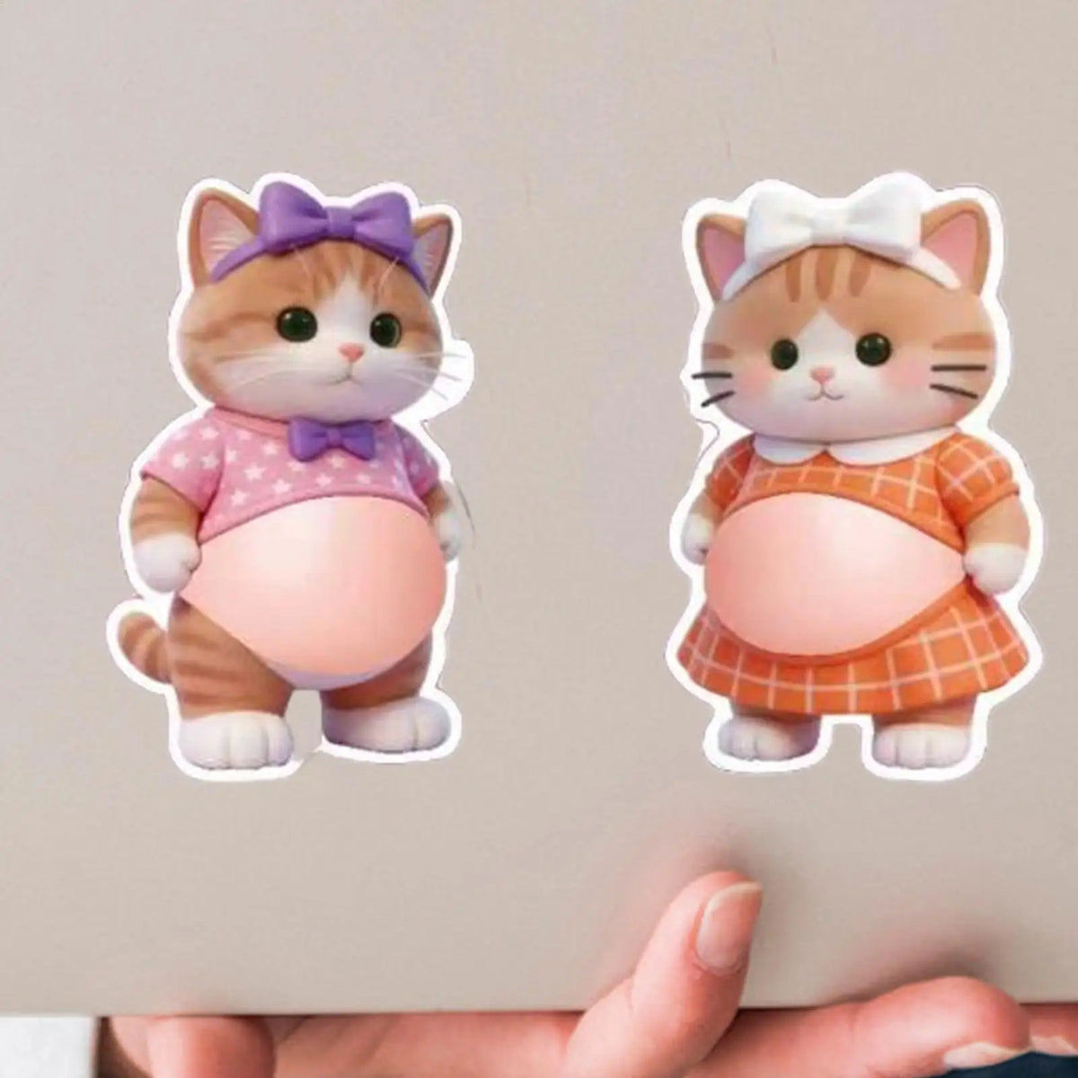autocollants animaux compagnie dessin animé rose orange blanc violet jeunes enfants adolescents téléphone laptop