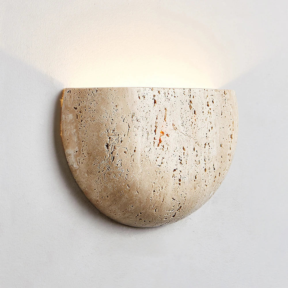 applique murale minimaliste pierre texture naturelle éclairage led muraux chambre cuisine salle manger lumière