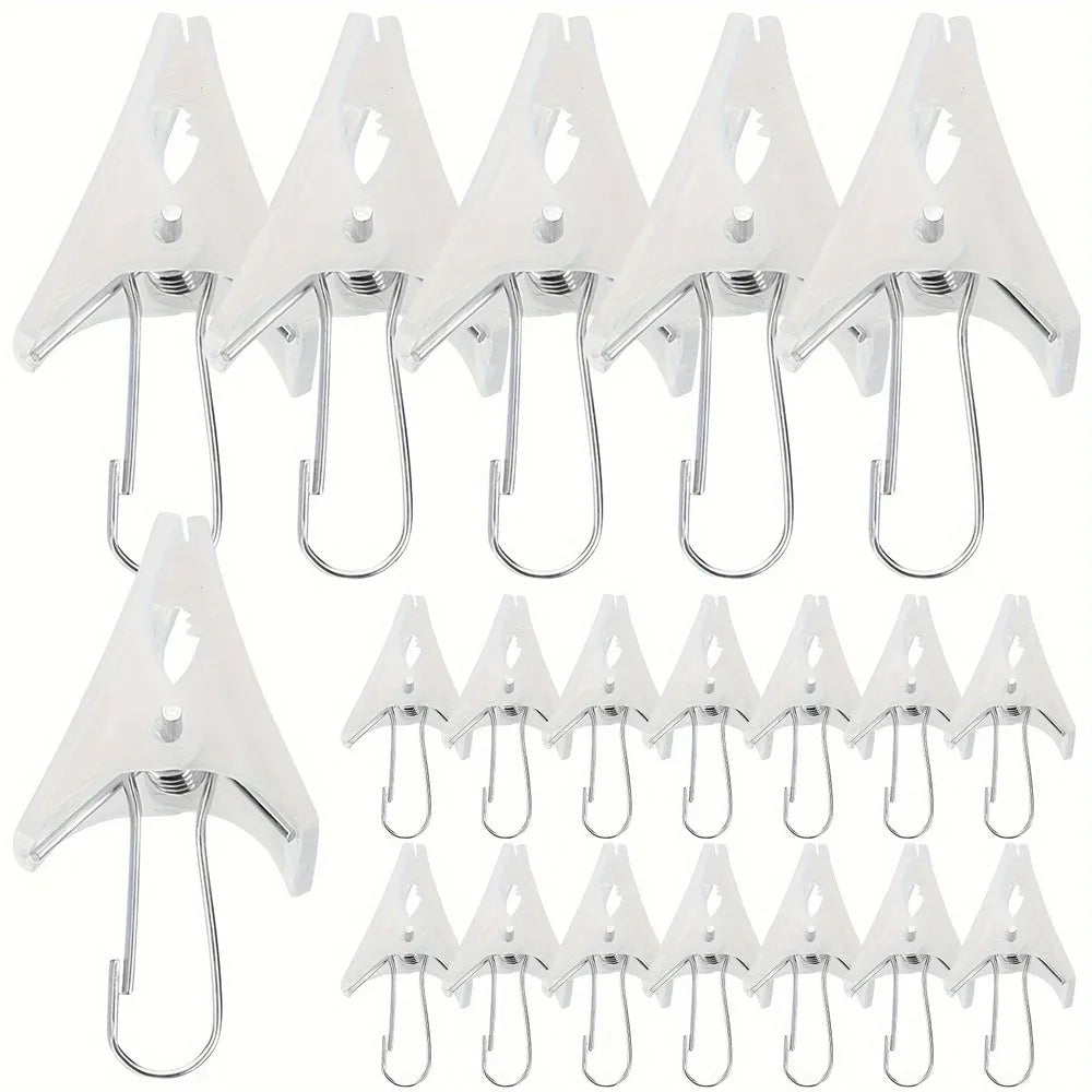 clips rideau crochet suspension blanc utilitaire bricolage plastique 20pcs 40pcs fonctionnel
