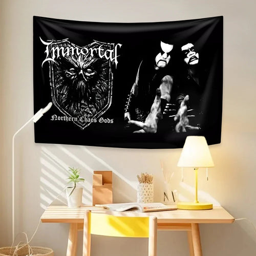 tapisserie murale gothique personnage noir blanc décoration chambre rock concert tissu décoratif intérieur