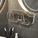 porte lunettes mural blanc gris transparent adhésif moderne minimaliste rangement plastique respectueux environnement