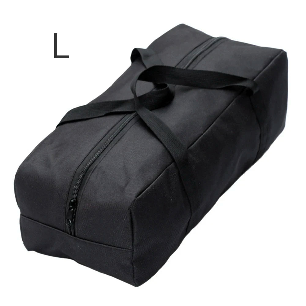 sac rangement oxford noir tissu uni réutilisable fermeture éclair sangles attache velcro utilitaire capacite
