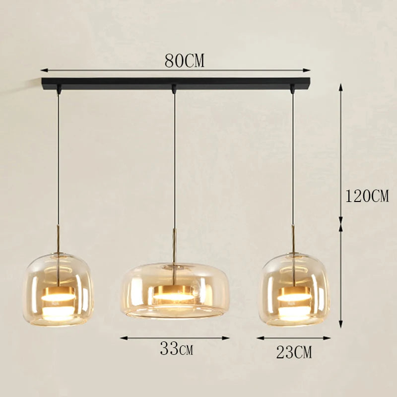 suspension lumineuse moderne transparente dorée câble noir alliage led dimmable certification rohs flux luminescent