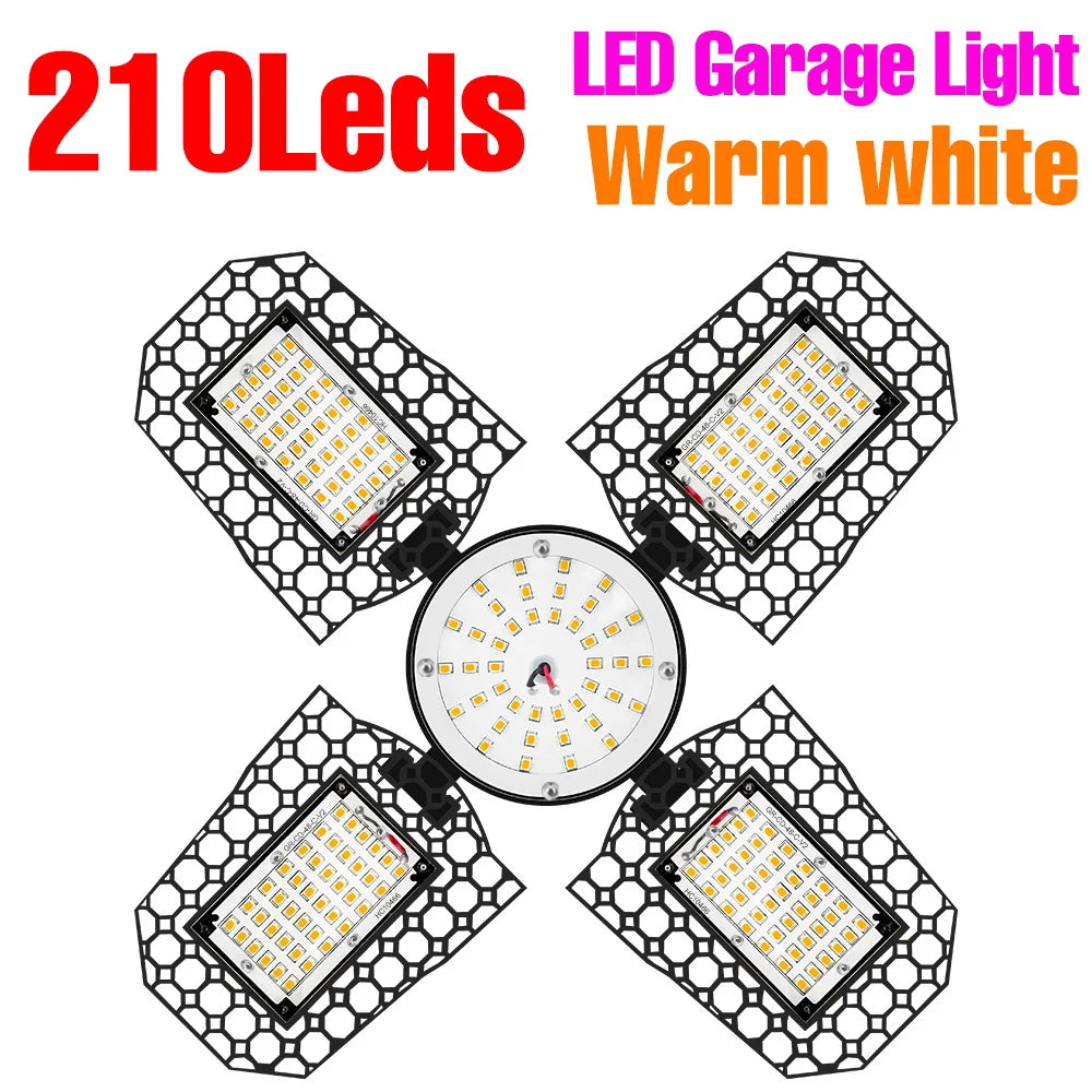 lampe garage led noir moderne grille hexagonale 1000 lumens 20000 heures 2700k 6500k