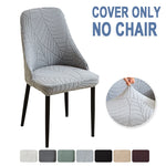 housse chaise extensible motif feuilles gris clair fauteuil salle manger moderne
