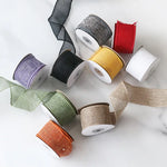 ruban tissu jute imitation largeur 4cm yards rustique couleurs naturelles décoration festive emballage cadeaux