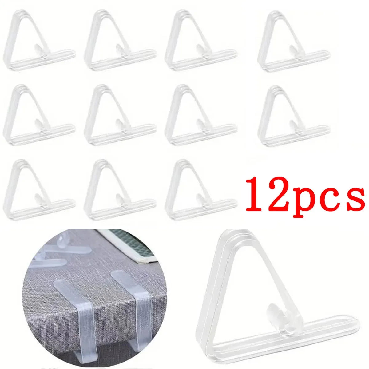 pinces nappe transparentes plastique utilitaires 24 pièces anti dérapantes support table minimaliste clips transparents