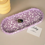 moule silicone assiettes ovales bleu beige vert violet rose texture granulée moderne minimaliste