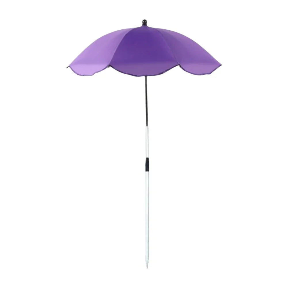 parasol télescopique réglable fibre végétale 65cm moderne noir bleu rose rouge vert orange violet