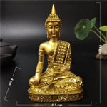 statue bouddha dorée détaillée classique traditionnel ornement feng shui maison artisanat résine