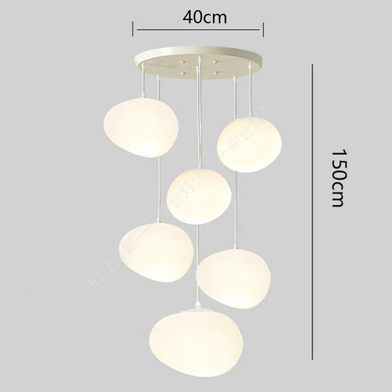 suspension lumineuse moderne blanche ronds alliage opacité éclairage intérieur salle bain led autoinstallation flux
