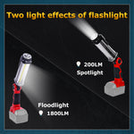 lampe torche led rouge noire port usb modes floodlight spotlight moderne pratique