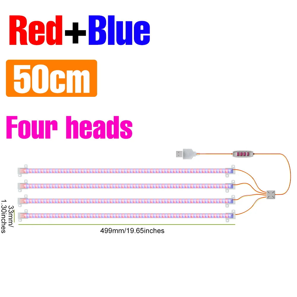 lampe led plante 30 50cm blanc rose bleu moderne clips adaptable usb