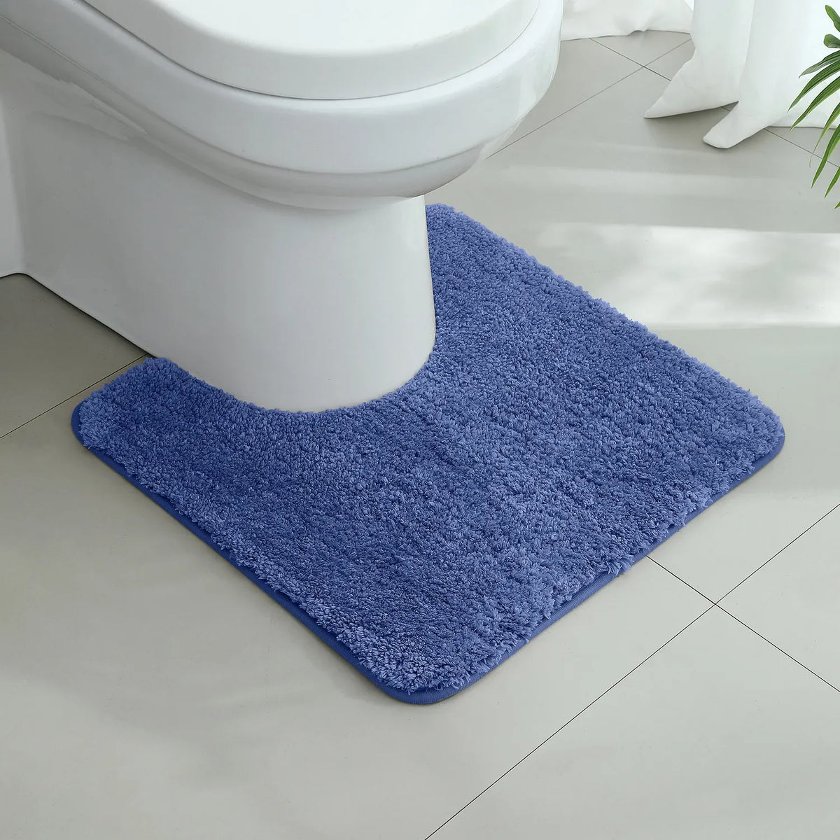 tapis bain moderne gris rose peluche épaisse antidérapant respectueux environnement 50x50cm