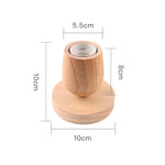 base lampe bois naturel blanc moderne minimaliste fixée E27 câble électrique interrupteur