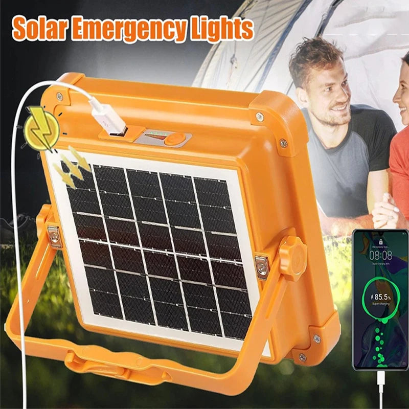 lampe solaire urgence rechargeable usb led orange panneau solaire clips moderne robuste