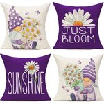 taies d'oreiller décoratives gnome fleurs blanc jaune cartoon motif floral non toxique respectueux environnement