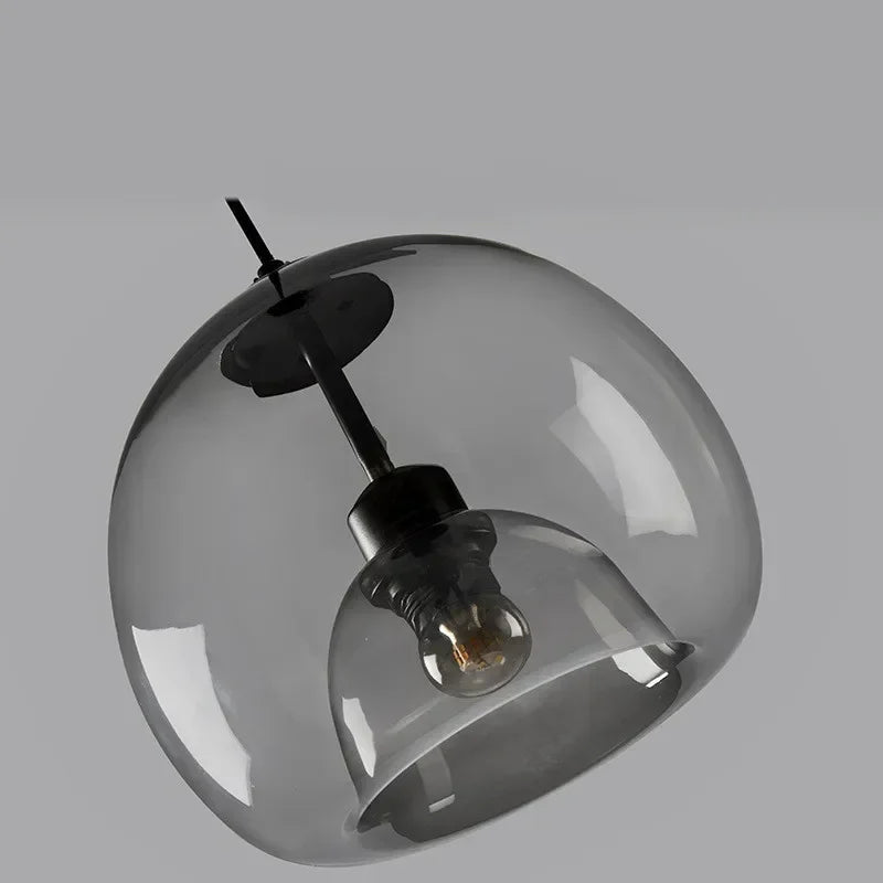 suspension lumineuse moderne transparente sphérique brillante éclairage minimaliste chambre salonhôtel