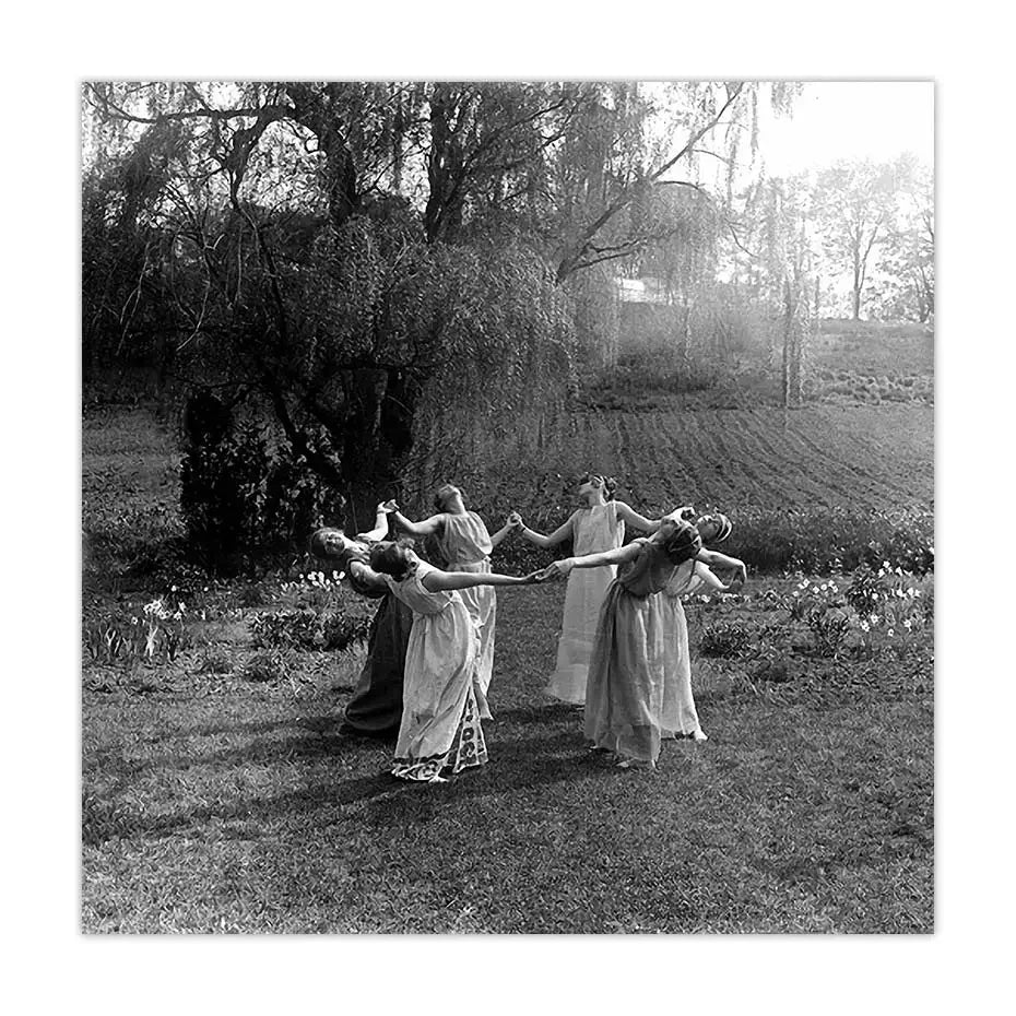 Cadre photo noir blanc danse jardin classique sans cadre toile imprimée vintage living bedroom