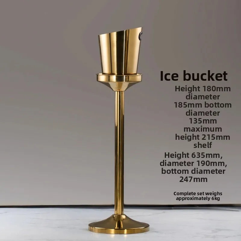 seau glace martelé support trépied métal argent doré vin champagne bar