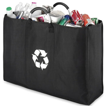 sac recyclage pliable structure métallique bouteilles plastique canettes journaux logo recyclage blanc utilitaire moderne