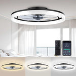 ventilateur moderne lumière led multicolore télécommande noir blanc