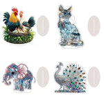 figurines decoratives animaux elements religieux luxueux base transparente effet scintillant motifs floraux