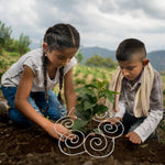 support plante métal résistant intempéries spirales gris vert jardin patioextérieur