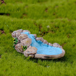 statues jardin miniatures ponts pagodes cascades nénuphars grenouilles textures bois pierre mousse artificielle