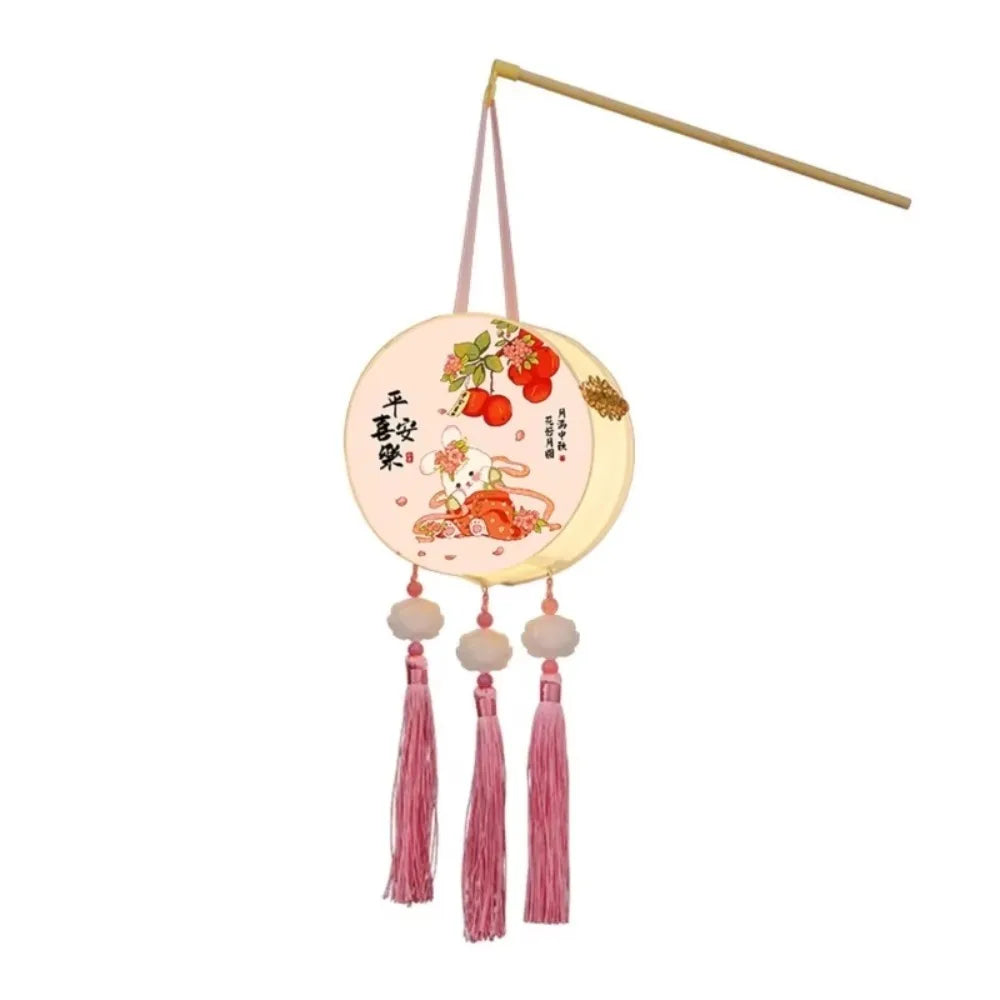 lanterne traditionnelle décoration maison fleurs personnages symboles chinois opaques polyester cylindrique tringle anniversaire