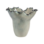 vase moderne artisanal céramique couleur beige rose gris noir texture ondulée ruchéeOpaque