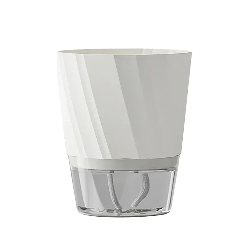 Pot plante moderne plastique double couche auto arrosant 15cm plante verte