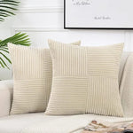 housses coussin polyester rayées modernes non toxiques opaques couleur beige marronclair blancvertmarine chambre