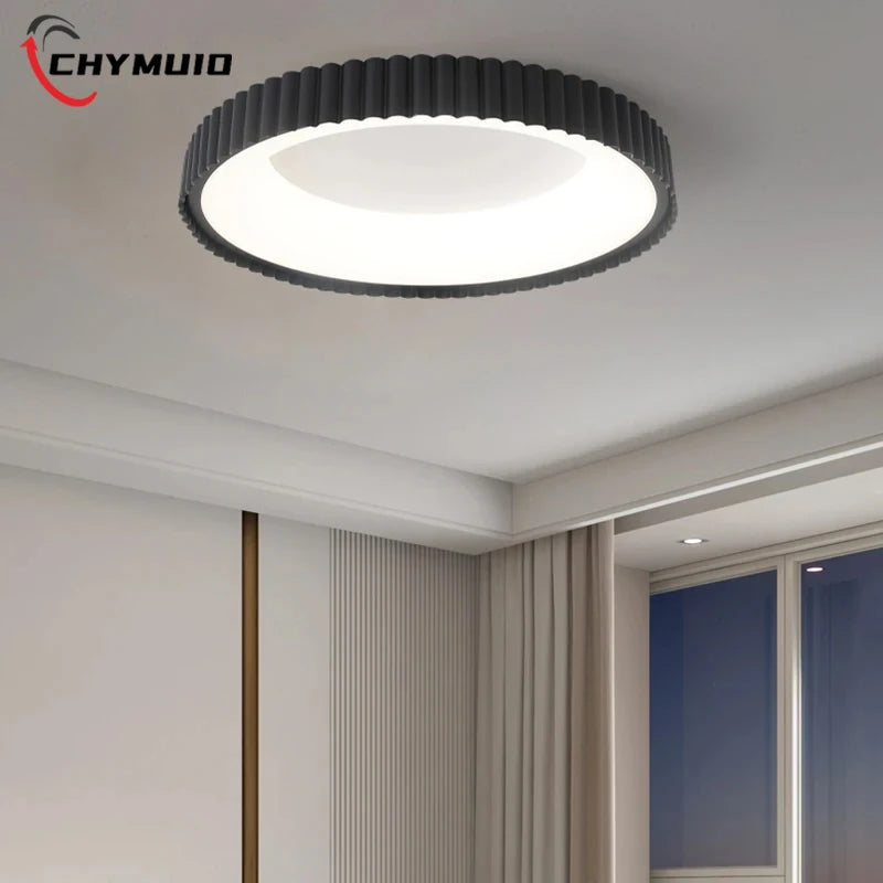 plafonnier led moderne blanc noir rayures horizontales opacité chambre salon decoration lumière chambre enfants