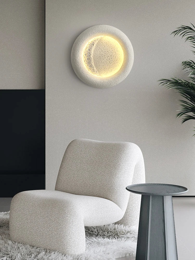 lampe led moderne blanche texturée aspect pierre minimaliste chambre salon