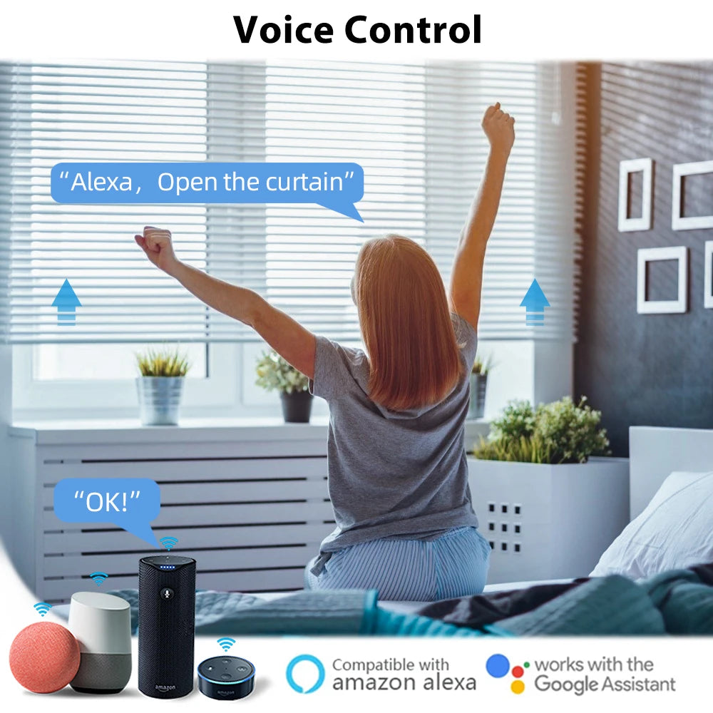 stores électriques blancs moderne commutateur intelligent controle application wifi alexa google siri
