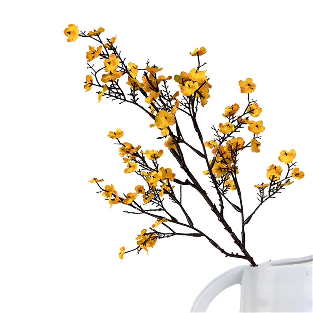 bouquet fleurs artificielles jaune rose bleu blanc mariage intérieur naturel minimaliste decoration