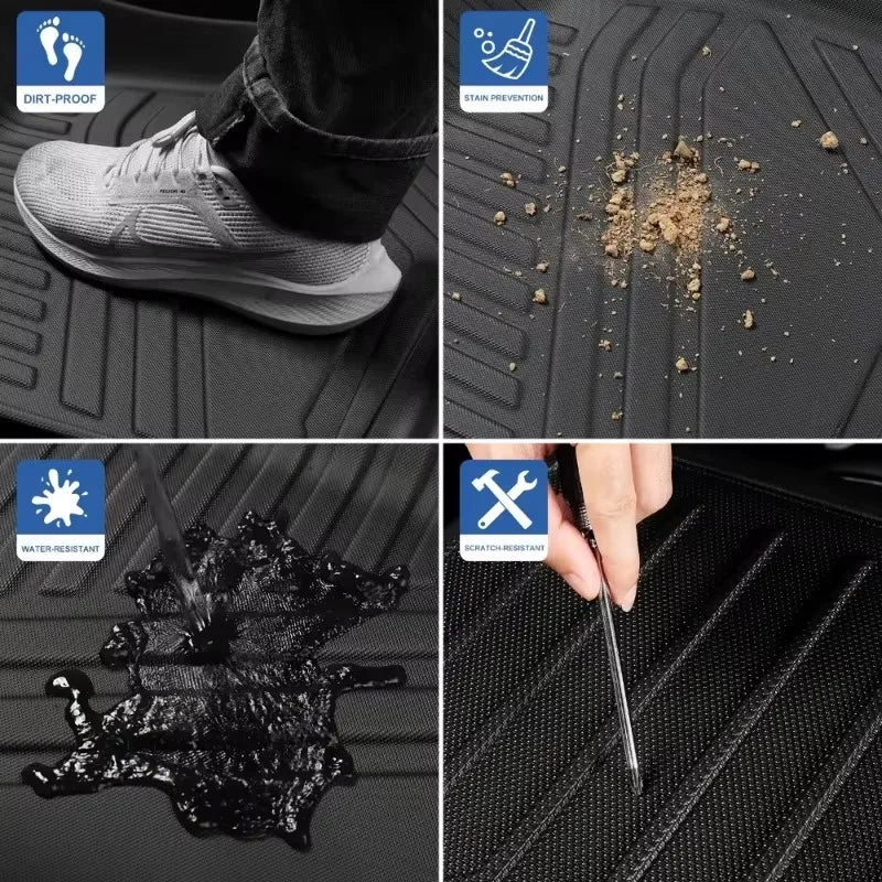 tapis sol voiture noir rayures horizontales moderne clips facile nettoyageintérieur auto protection