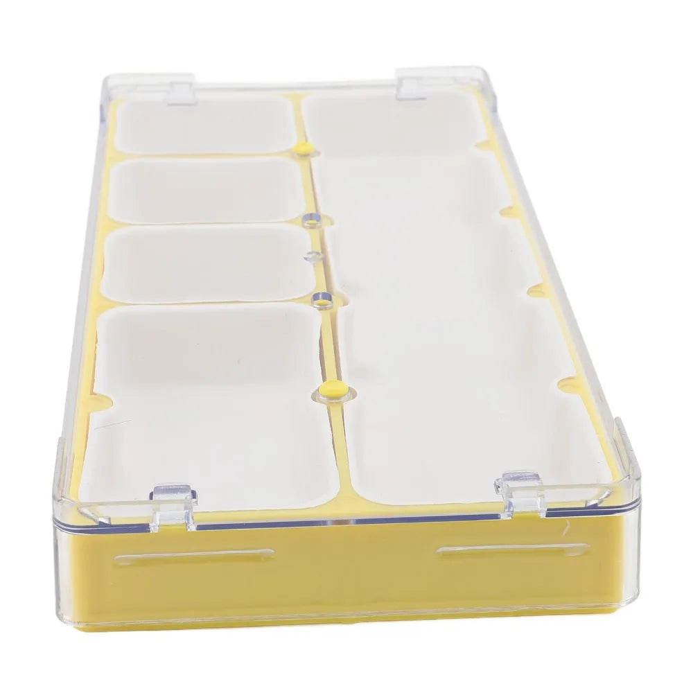 boîtes rangement transparentes plastique compartiments clips coussinets éponge organisation pièces montres moderne différentes couleurs