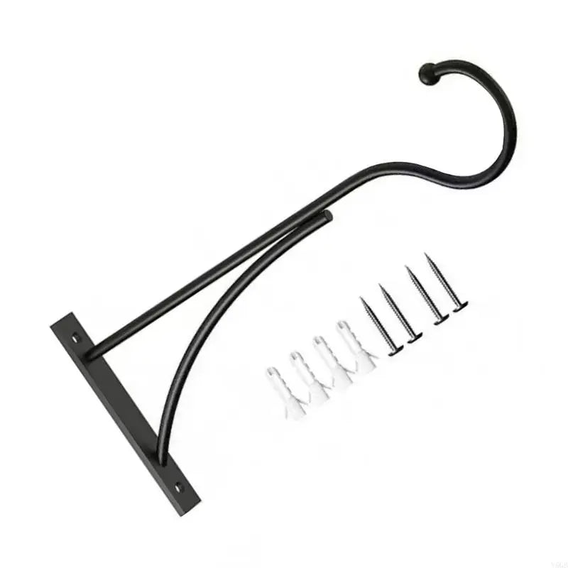 support mural plante suspendue noir métal rustique vis chevilles incluses
