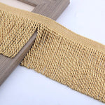 ruban franges or beige olive marron tissé classique 12cm largeur 12mètres polyester écologique decoration