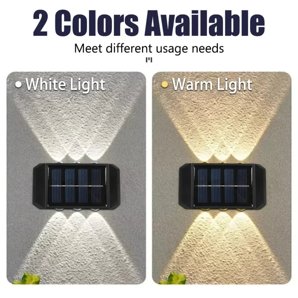 lumière solaire murale led blanc chaud blanc froid moderne minimalisteextérieur jardin