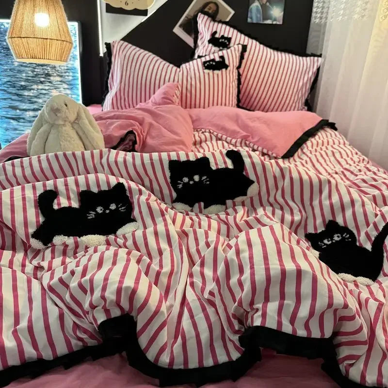 Vue rapprochée du tissu en coton et polyester de la parure