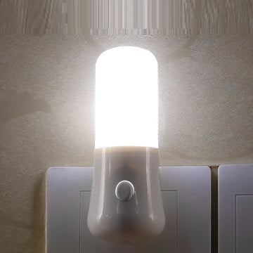 veilleuse lampe nuit bougie blanc moderne prise murale interrupteur led abs certification ul ccc